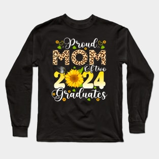 Proud Mom Of Two 2024 Graduates Mother Of 2024 Senior Long Sleeve T-Shirt